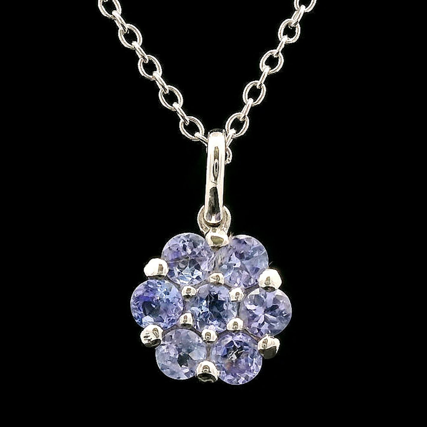 0.79 Ct Round Tanzanite 925 Sterling Silver Pendant