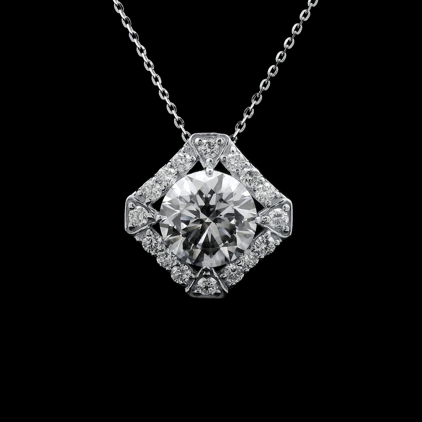 3.60 Carats Lab Grown Diamond 14K Gold Pendant