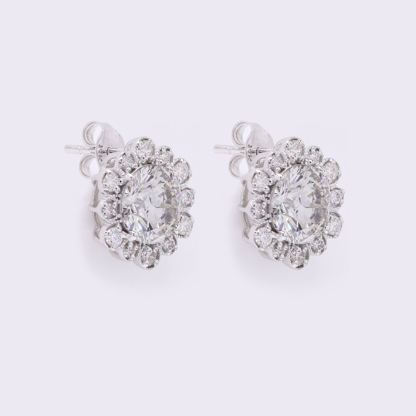 3.67 Carats Lab Grown Diamond 14K Gold Earrings