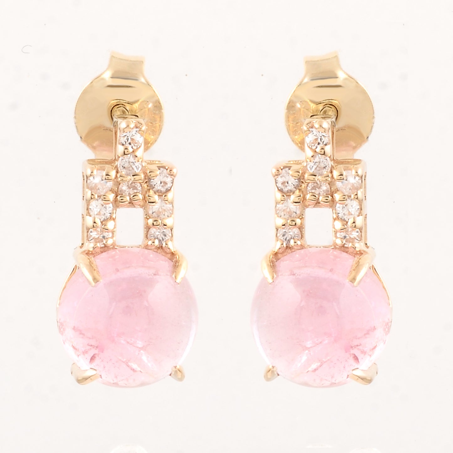 3.32 Ct Round Tourmaline 14K Gold Earrings