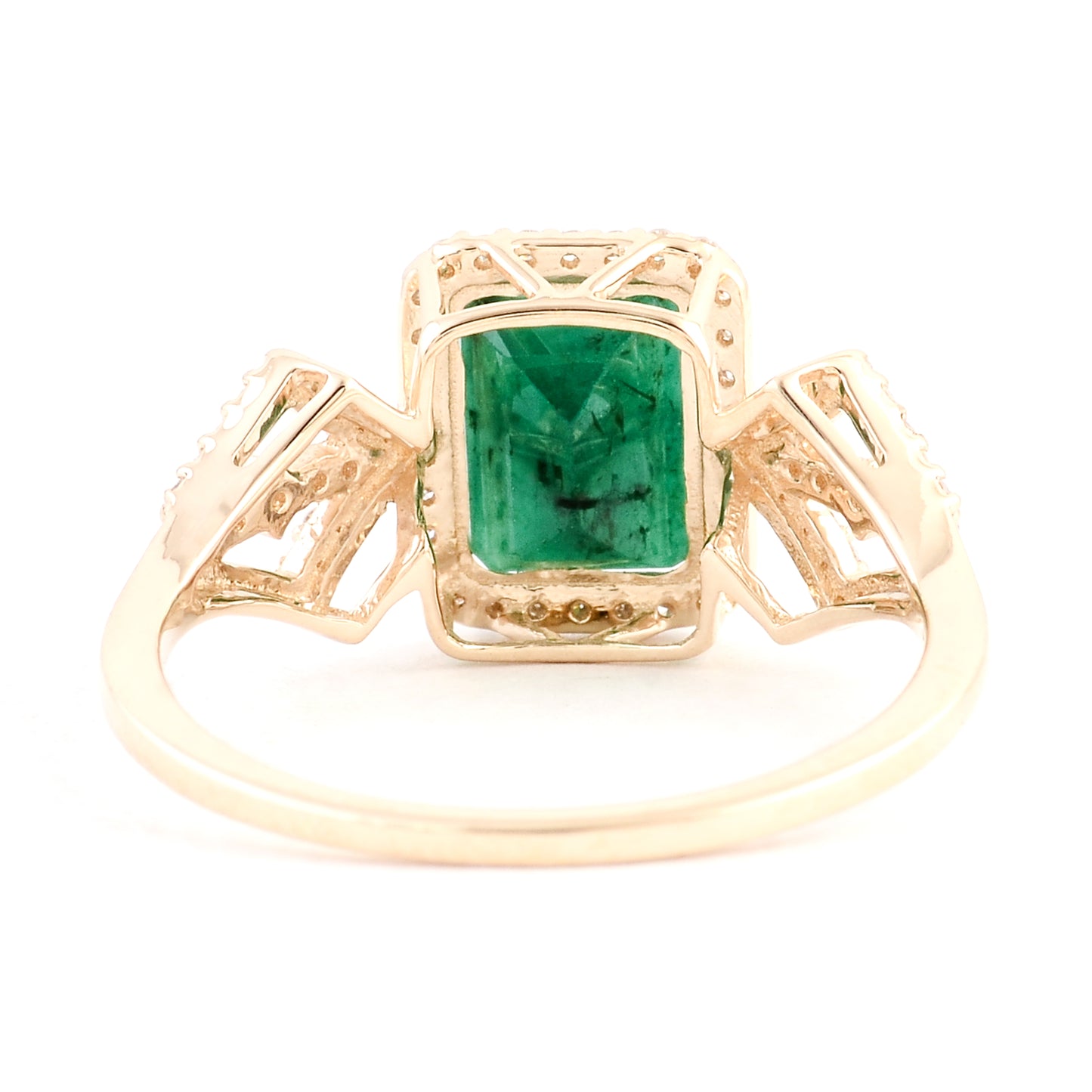 2.02 Ct Emerald Cut Natural Beryl Emerald 14K Gold Ring