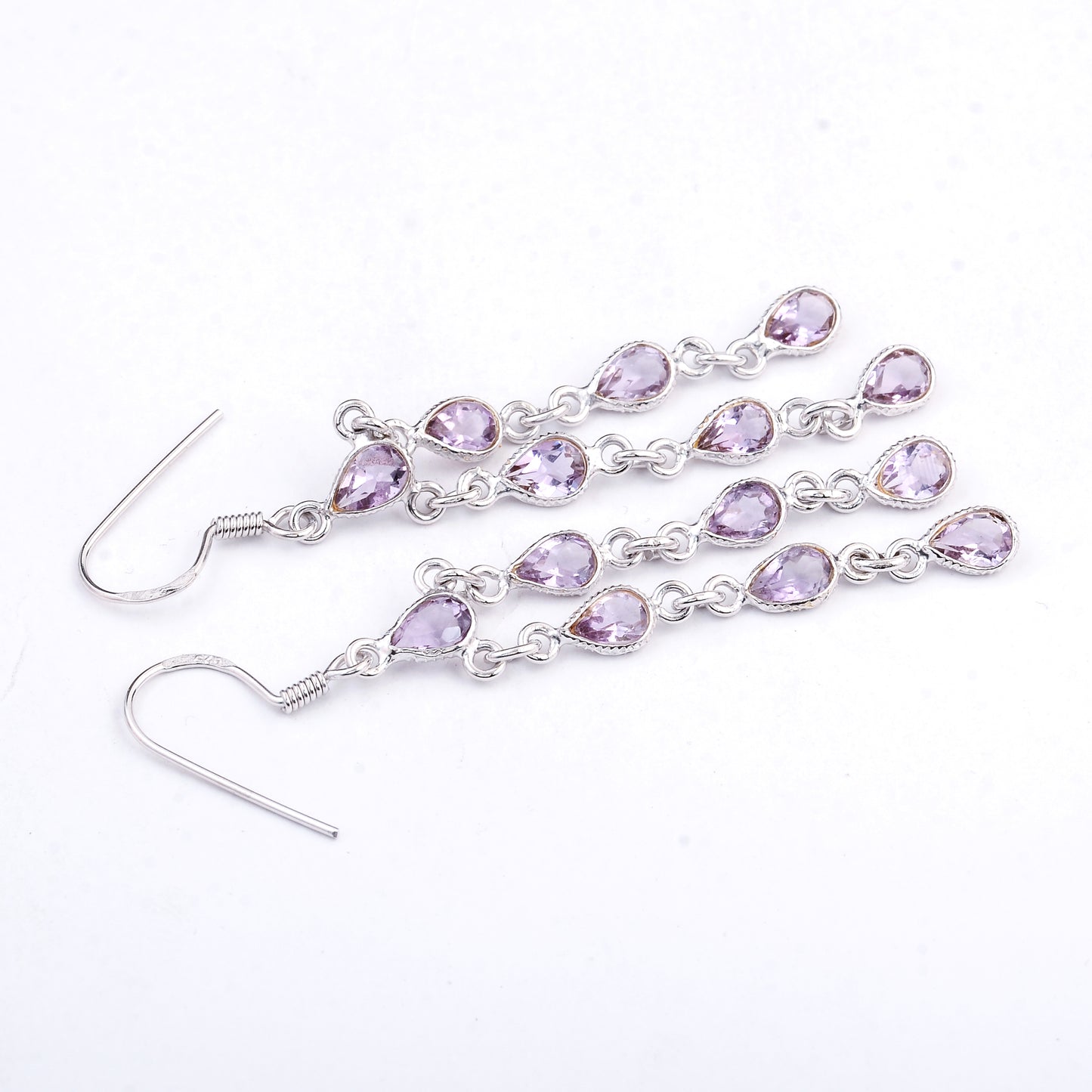 10.33 Ct Amethyst 925 Sterling Silver Earrings