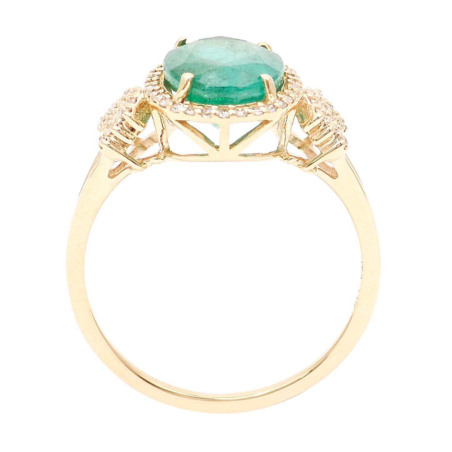 2.53 Ct Oval Natural Emerald 14K Gold Ring