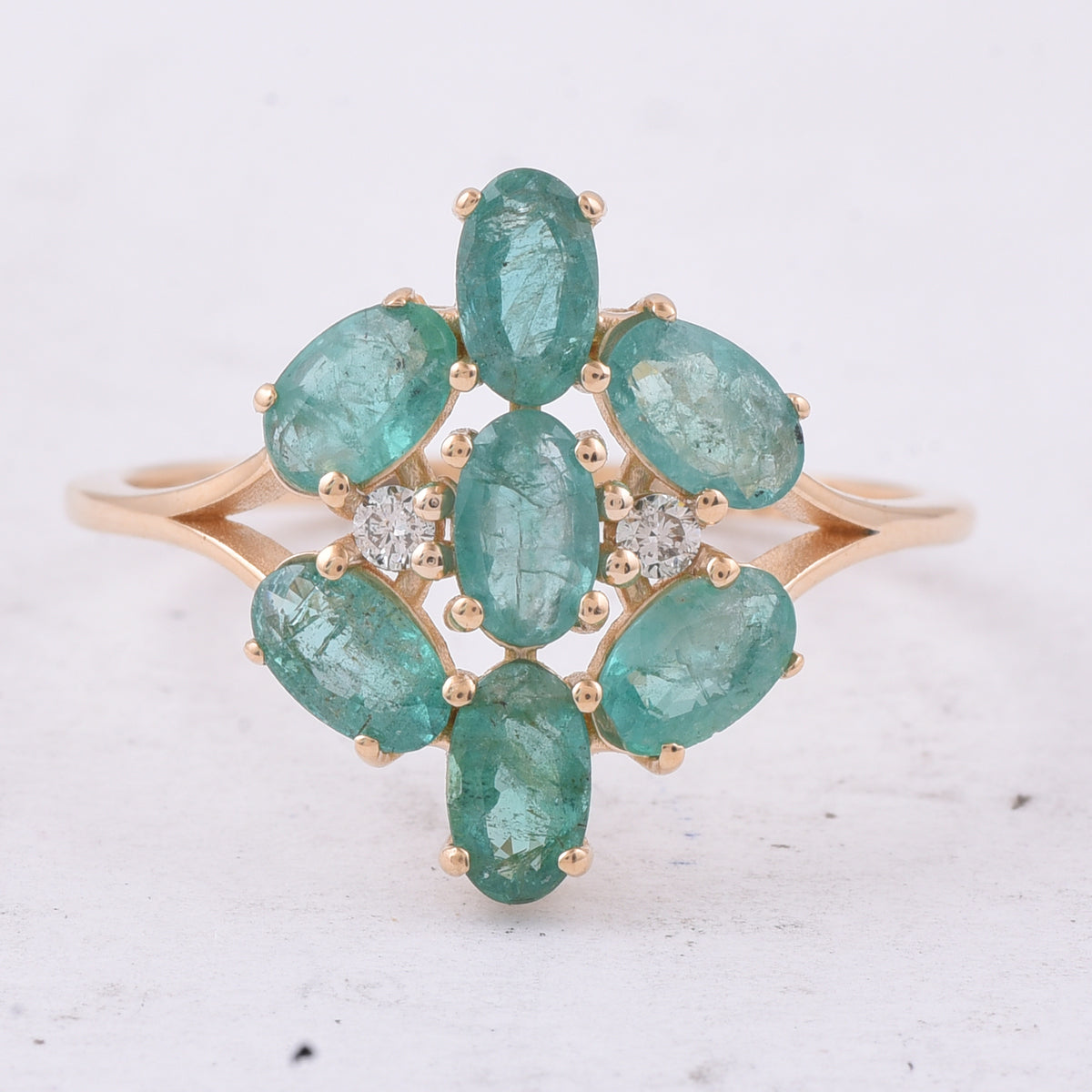 1.45 Ct Oval Natural Emerald 14K Gold Ring