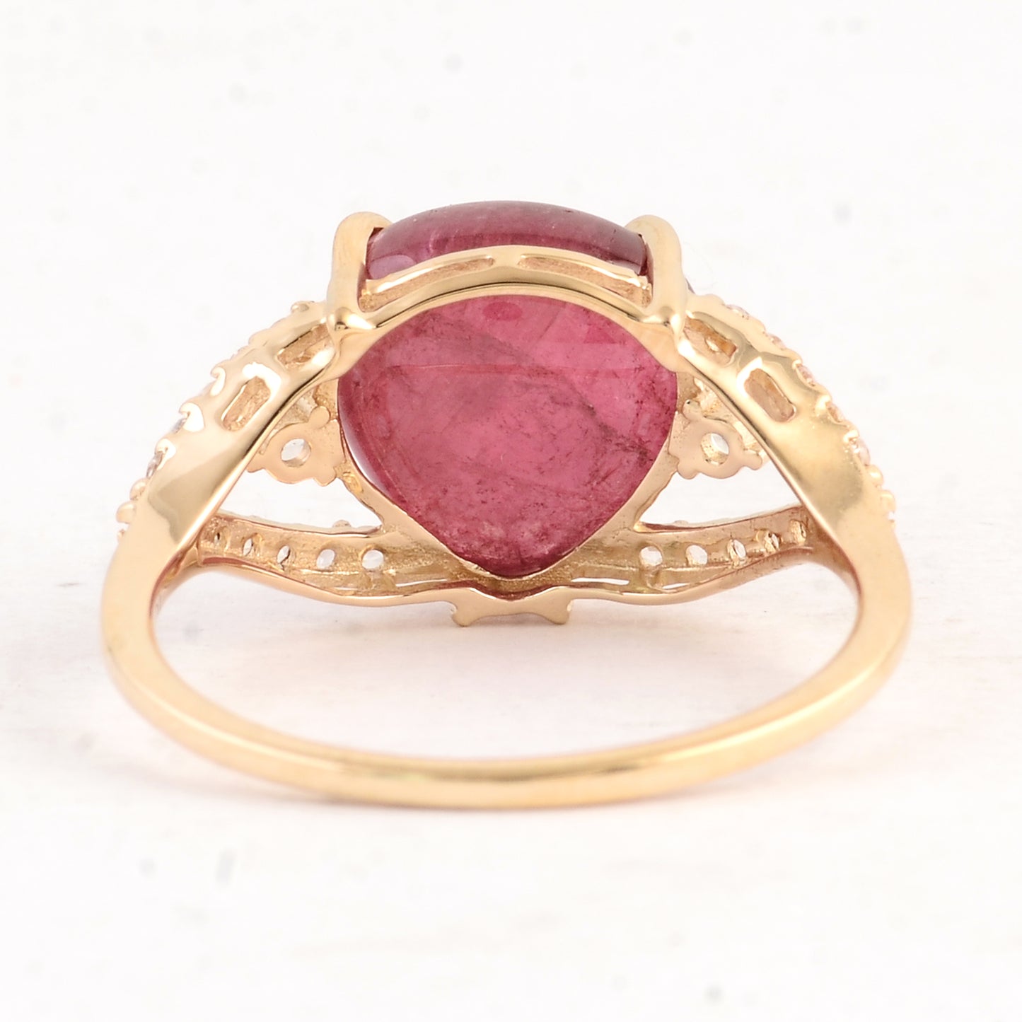 5.35 Ct Heart Tourmaline 14K Gold Ring