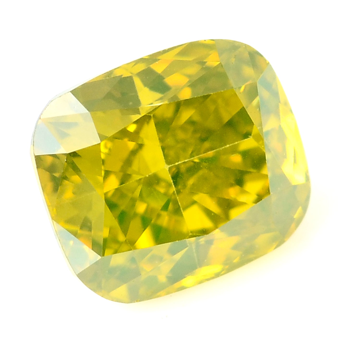 0.38 Carat Yellow Diamond Cushion Loose Gemstone