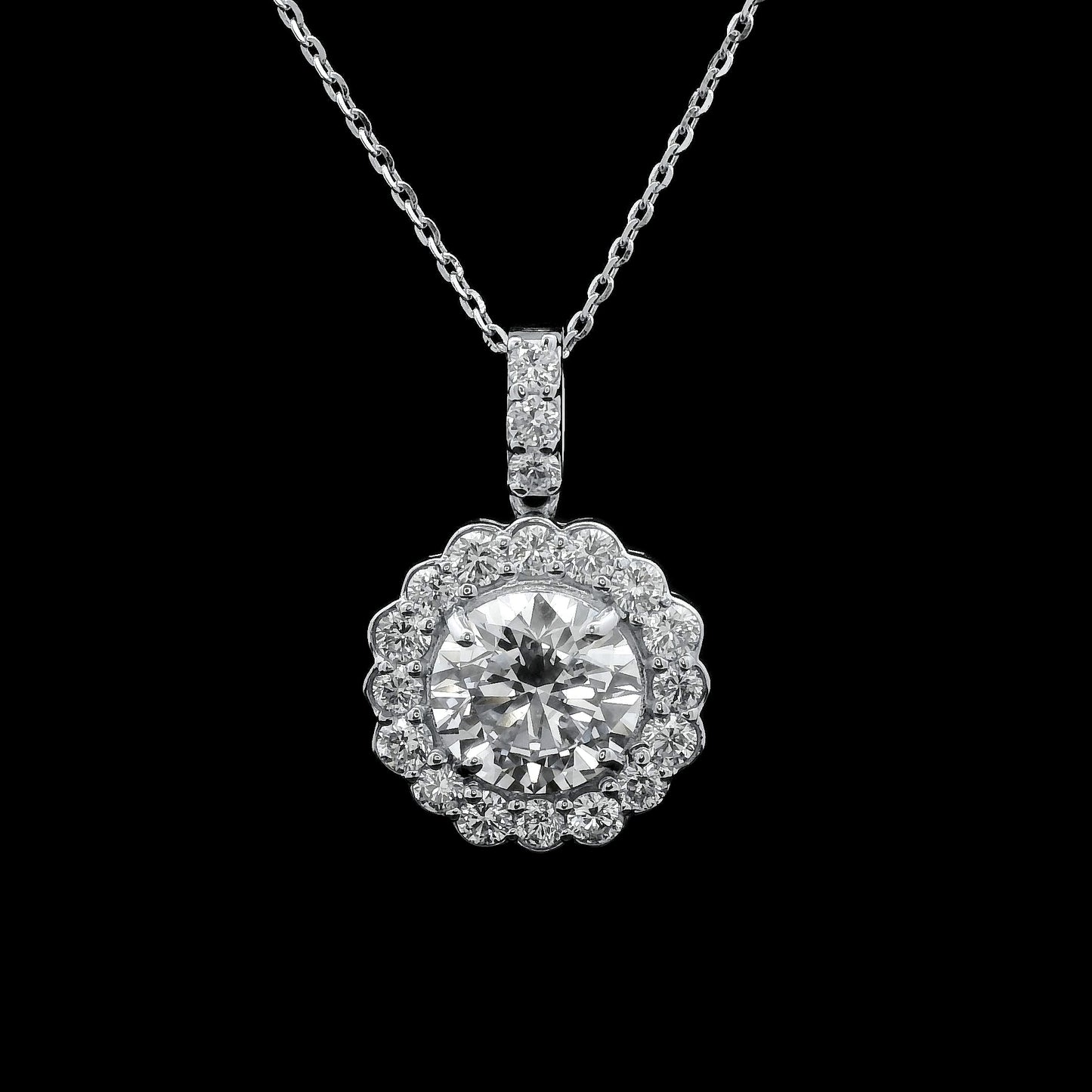 2.18 Carats Lab Grown Diamond 14K Gold Pendant