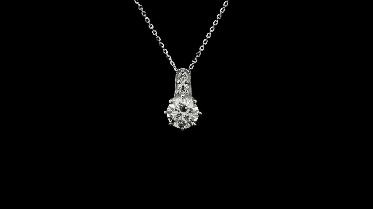 1.17 Ct Round Lab Grown Diamond 14K Gold Pendant
