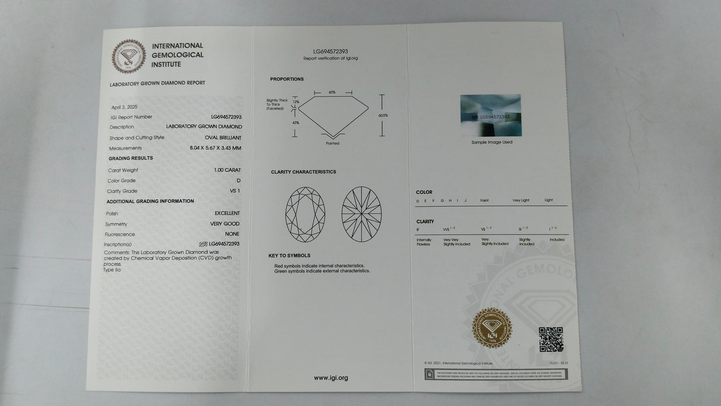 3.85 Carats Lab Grown Diamond 14K Gold Earrings