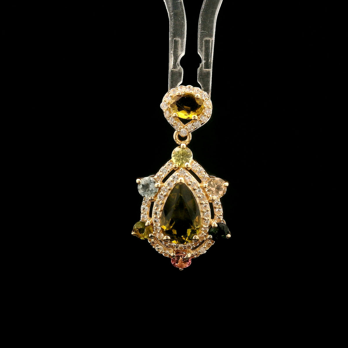1.57 Ct Pear Tourmaline 14K Gold Pendant