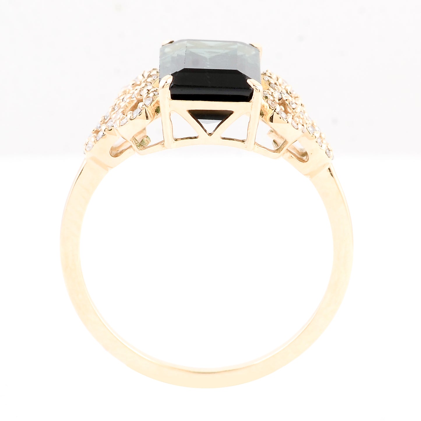 3.10 Ct Emerald Cut Natural Tourmaline 14K Gold Ring