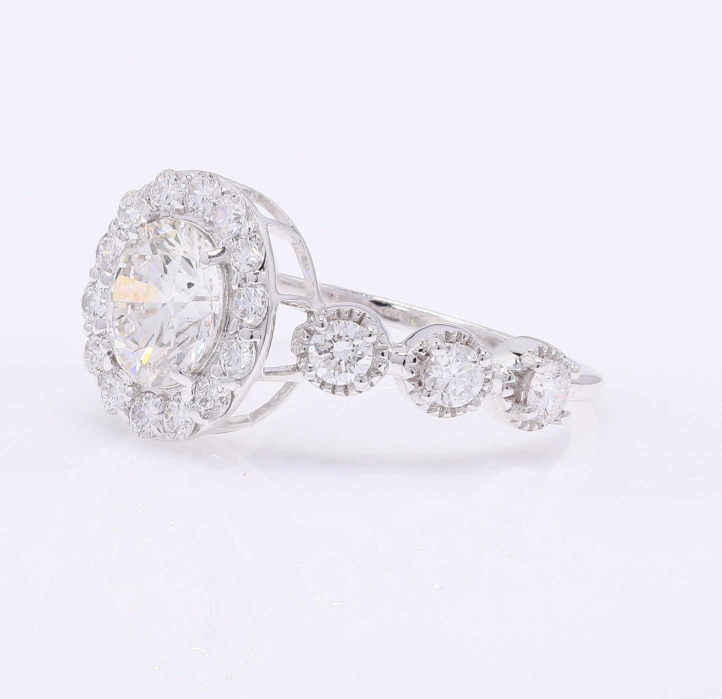 2.13 Carats Lab Grown Diamond 14K Gold Ring