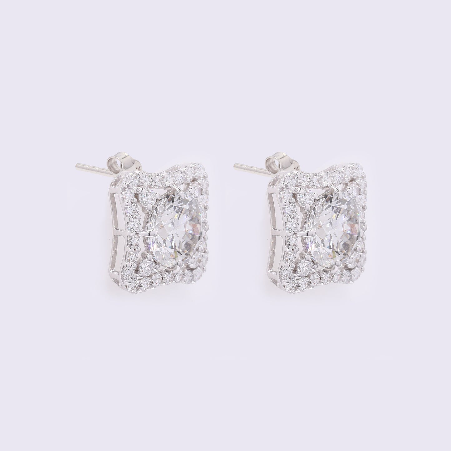 3.97 Carats Lab Grown Diamond 14K Gold Earrings
