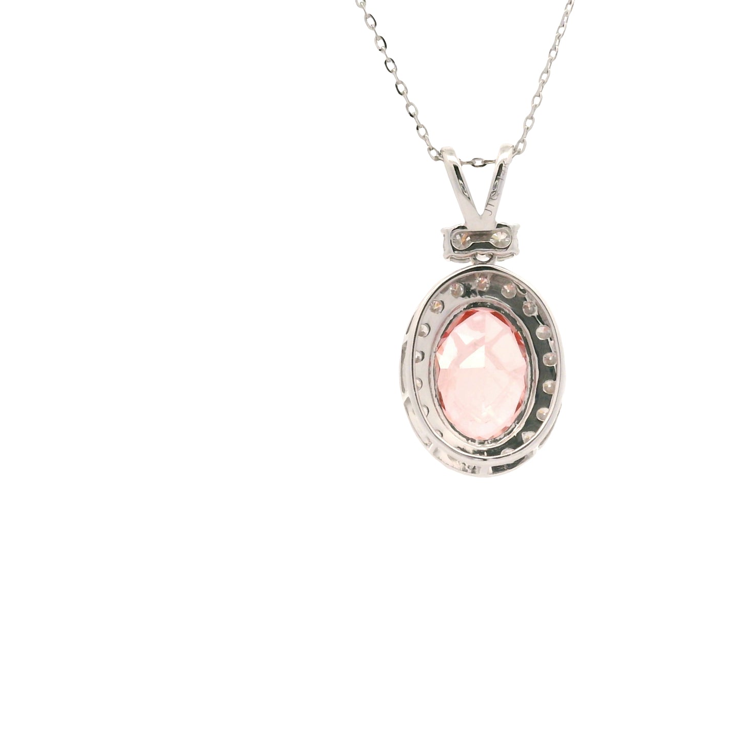 3.59 Carats Pink Lab Grown Diamond 14K Gold Pendant