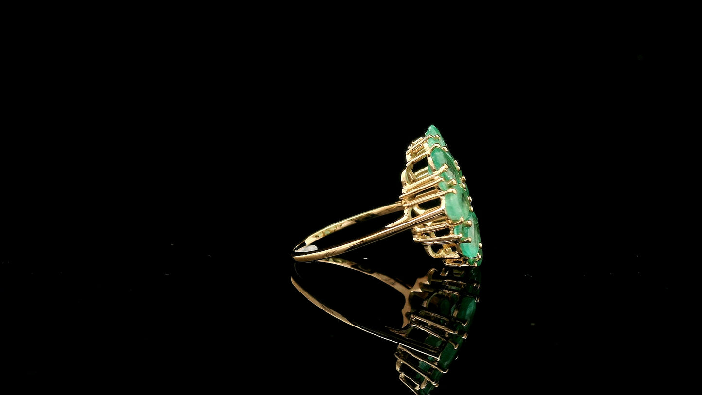 3.97 Ct Oval Emerald 14K Gold Ring