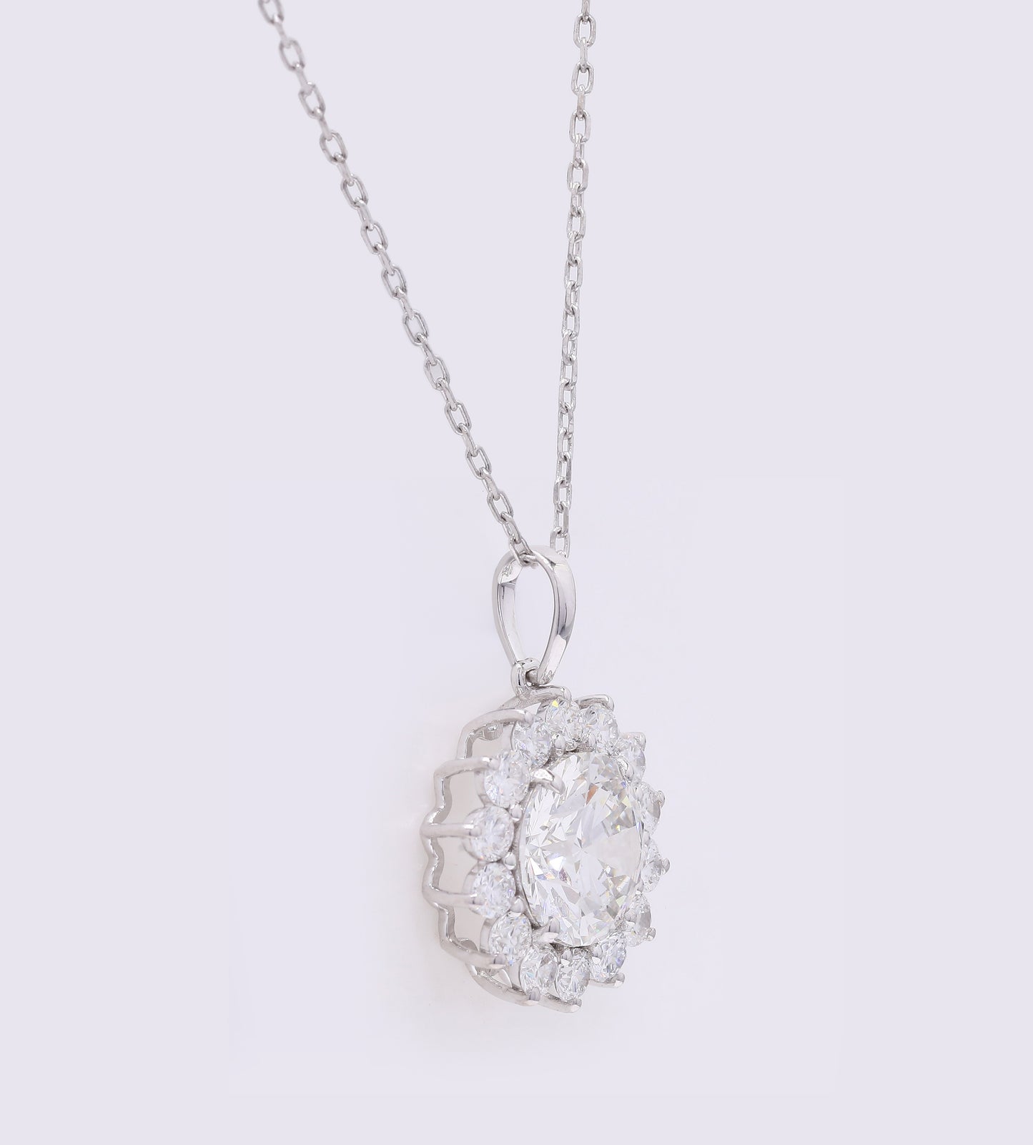 3.11 Carats Lab Grown Diamond 14K Gold Pendant