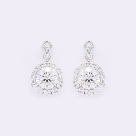 4.21 Carats Lab Grown Diamond 14K Gold Earrings