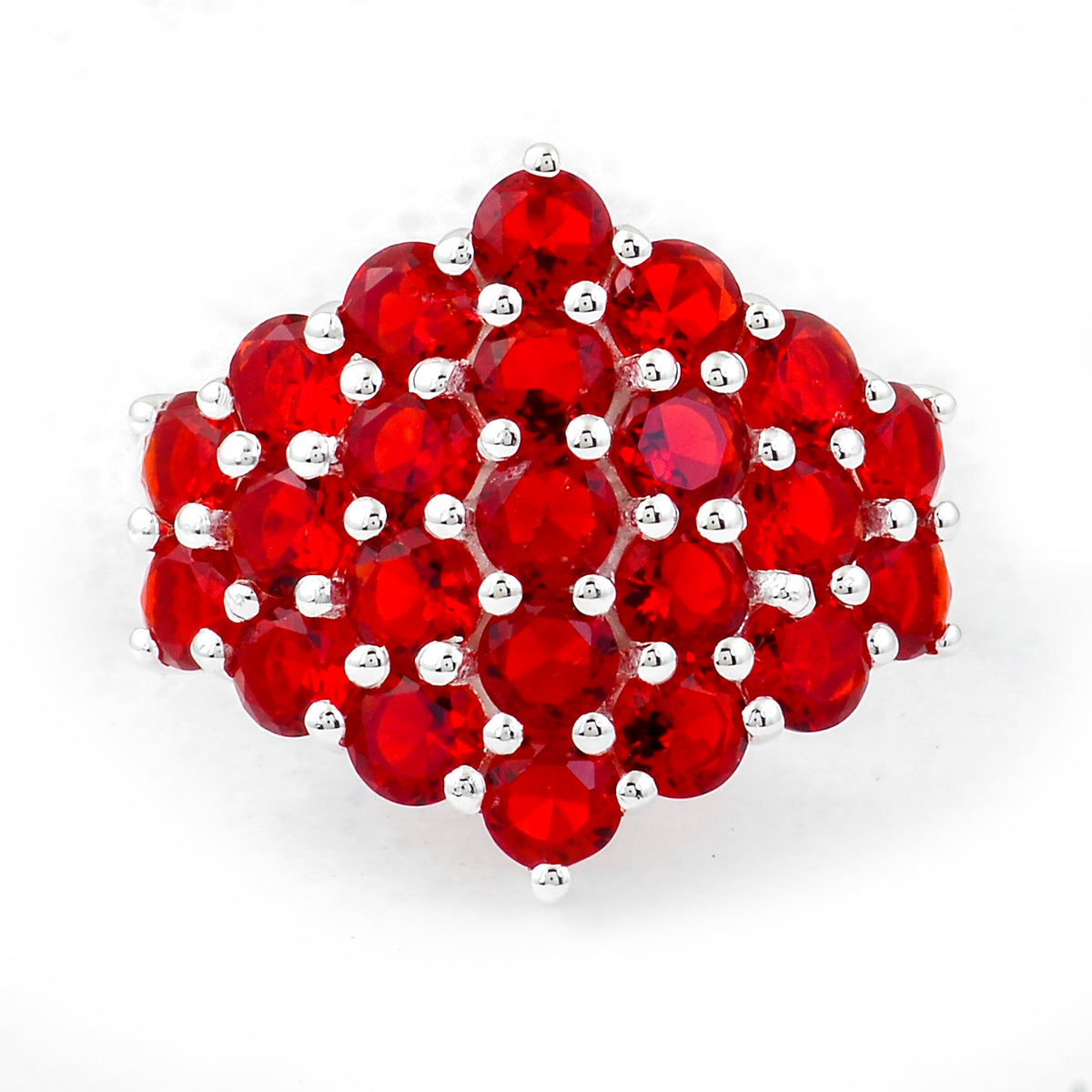 3.02 Ct Round Created Ruby 925 Sterling Silver Ring