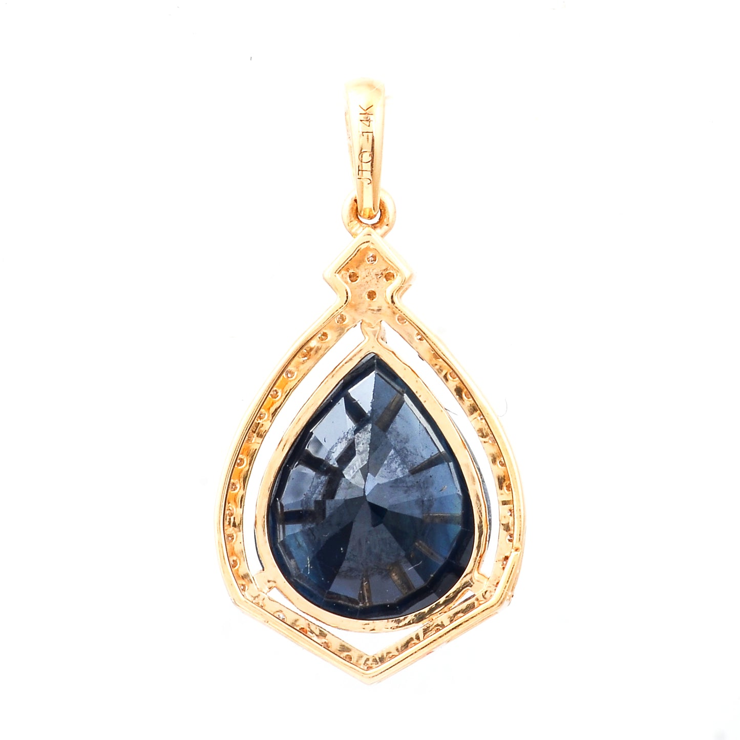5.23 Ct Pear Natural Sapphire 14K Gold Pendant