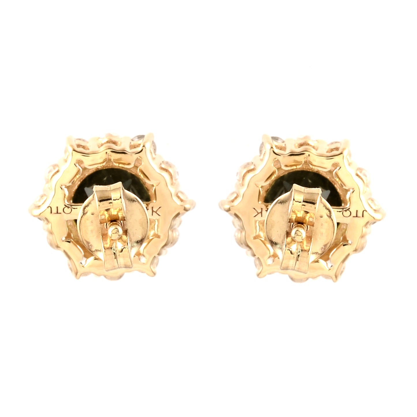 2.31 Ct Round Multi Tourmaline 14K Gold Earrings