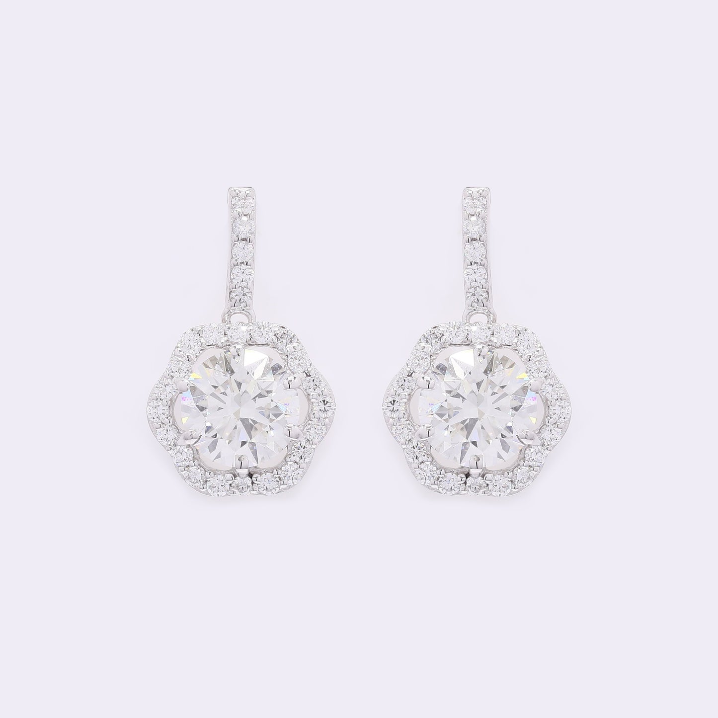 3.61 Carats Lab Grown Diamond 14K Gold Earrings