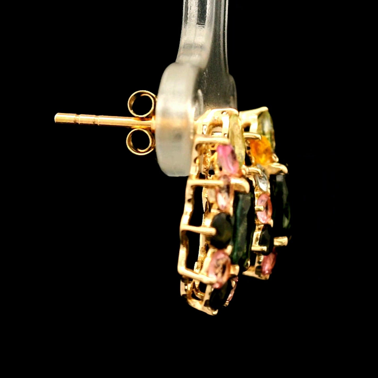 3.16 Ct Oval Tourmaline 14K Gold Earrings