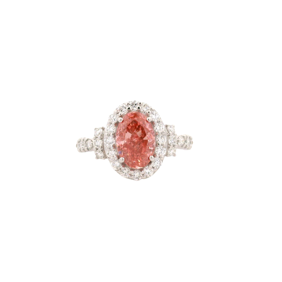 2.79 Carats Pink Lab Grown Diamond 14K Gold Ring