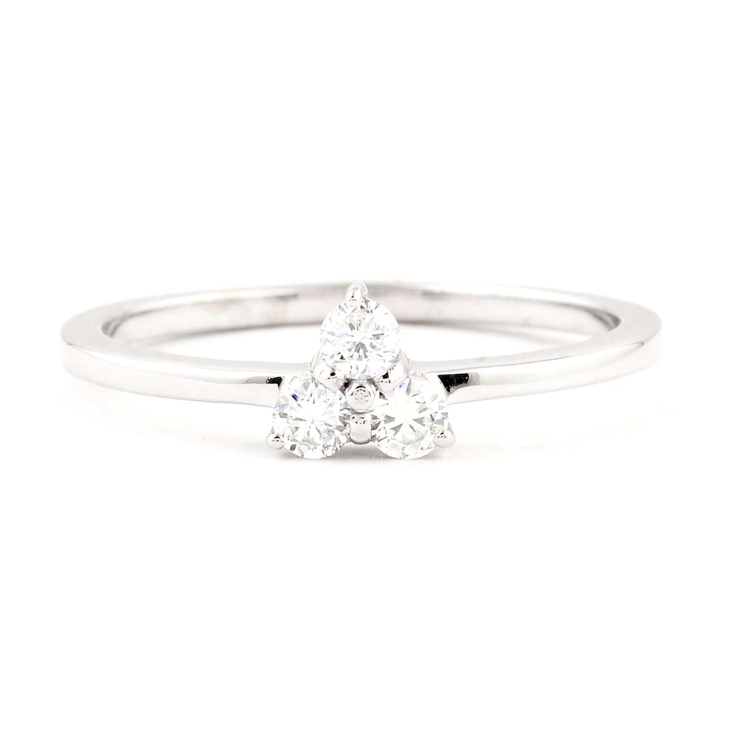 0.21 Ct Round Lab Grown Diamond 925 Silver Ring