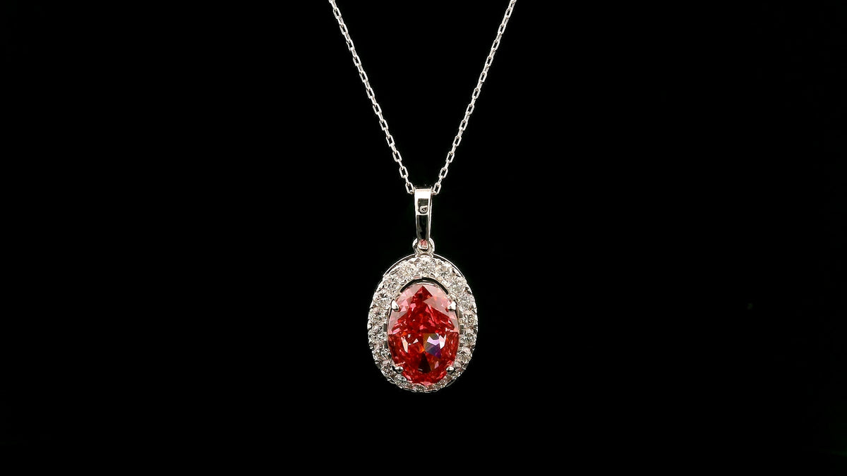 3.06 Carats Pink Lab Grown Diamond 14K Gold Pendant