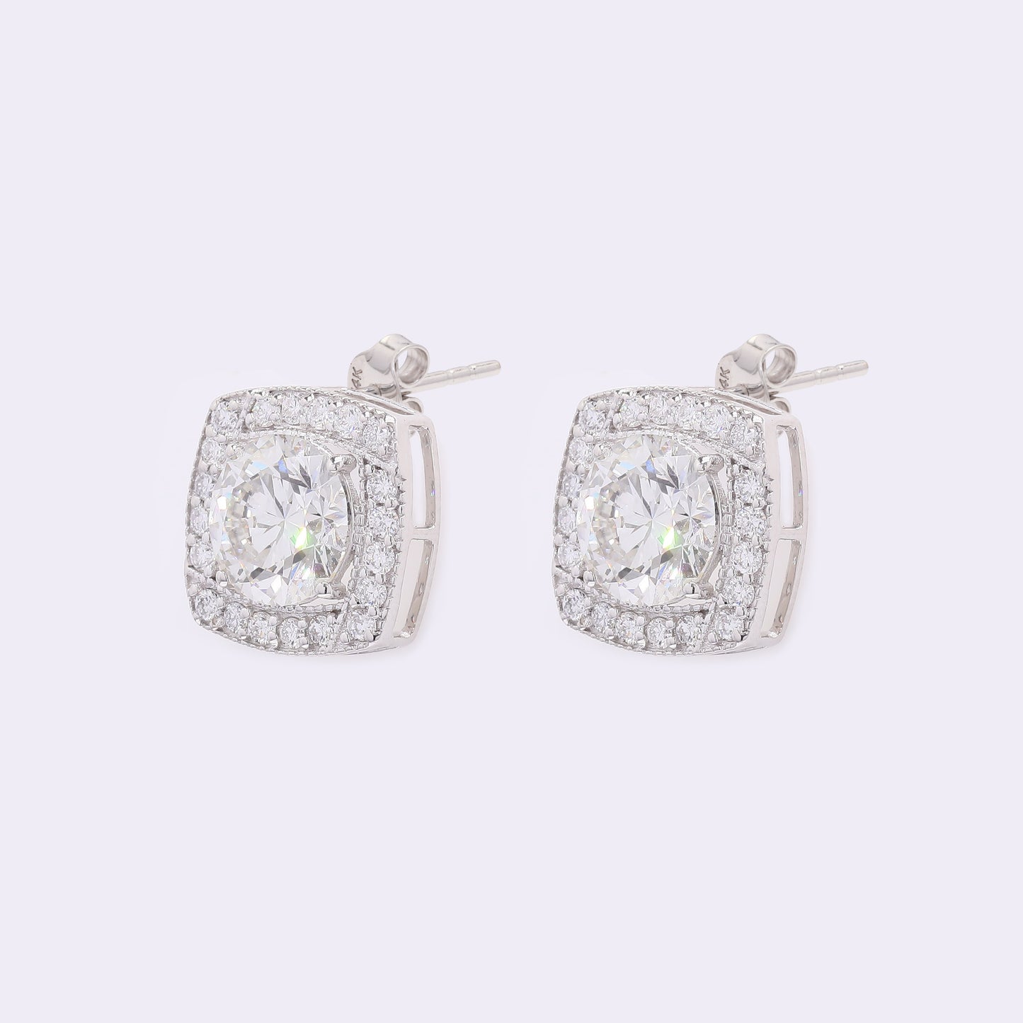 3.58 Carats Lab Grown Diamond 14K Gold Earrings