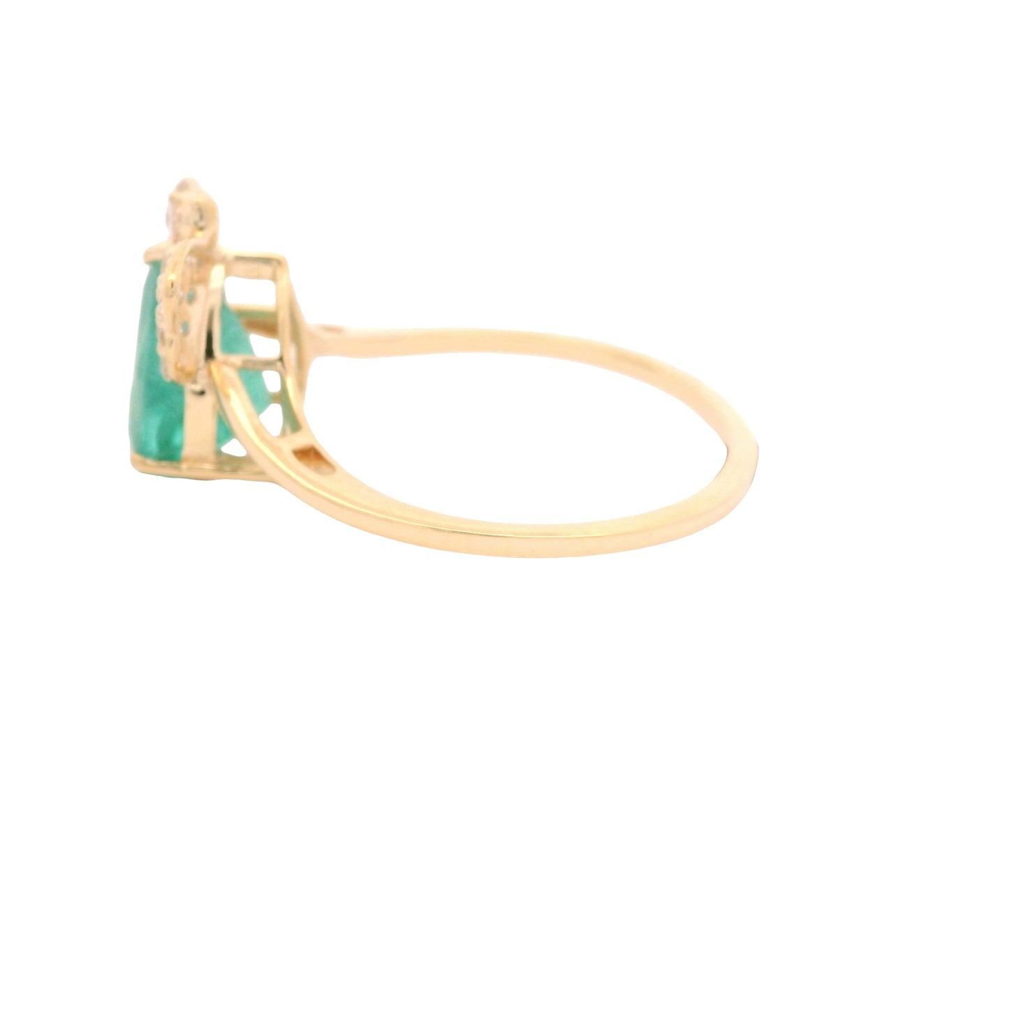 2.22 Ct Pear Emerald 14K Gold Ring
