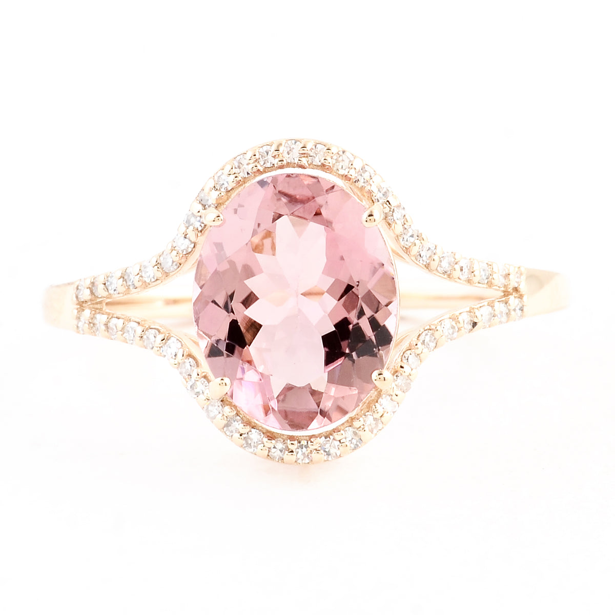 2.34 Ct Oval Mixed Cut Natural Tourmaline 14K Gold Ring