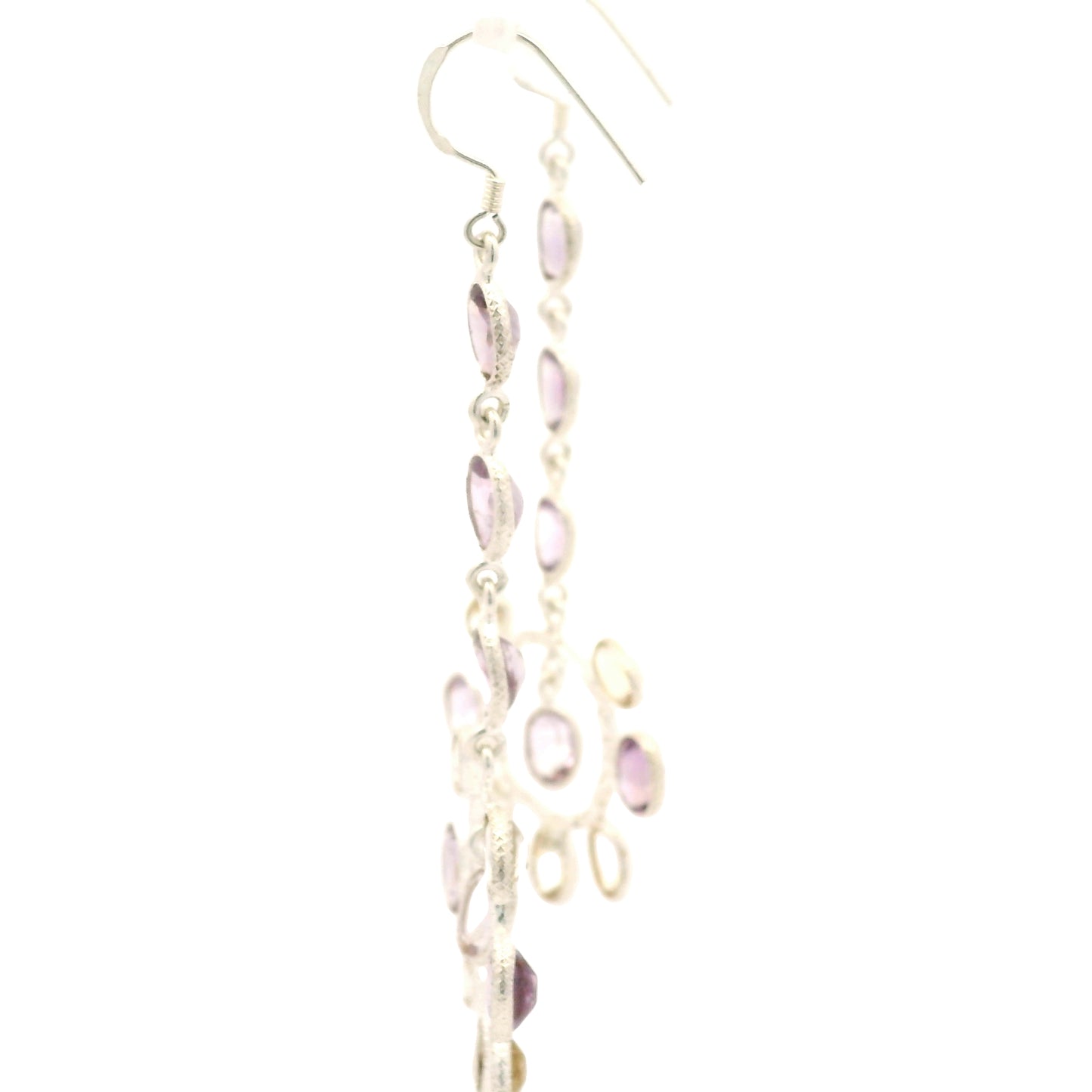 17.78 Ct Citrine, Amethyst 925 Sterling Silver Earrings
