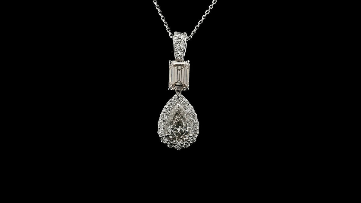 3.01 Carats Lab Grown Diamond 14K Gold Pendant
