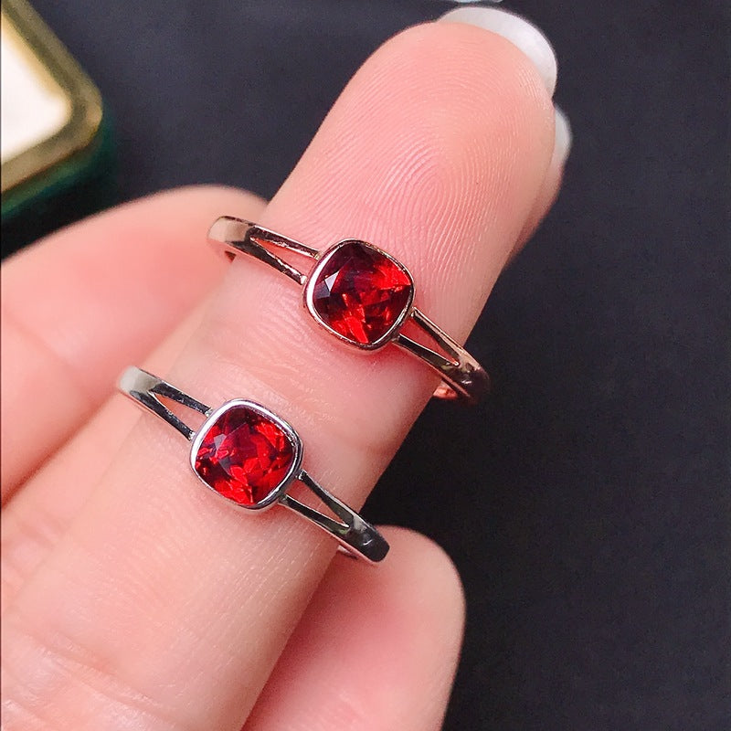 Garnet 925 Sterling Silver Ring