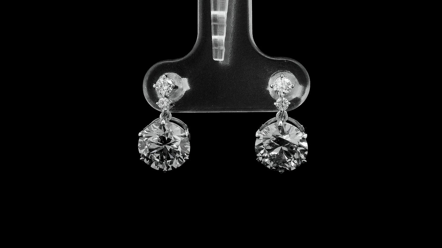 3.28 Carats Lab Grown Diamond 14K Gold Earrings
