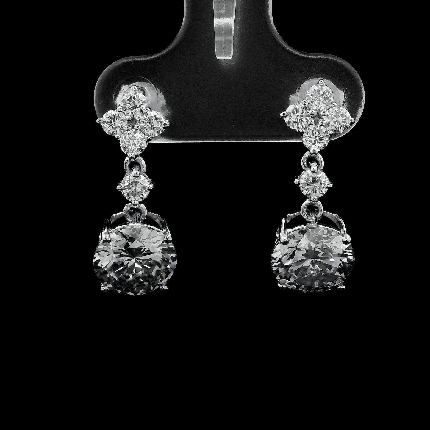 3.66 Carats Lab Grown Diamond 14K Gold Earrings