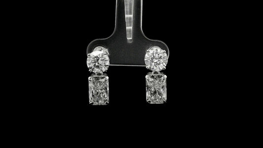 5.36 Carats Lab Grown Diamond 14K Gold Earrings