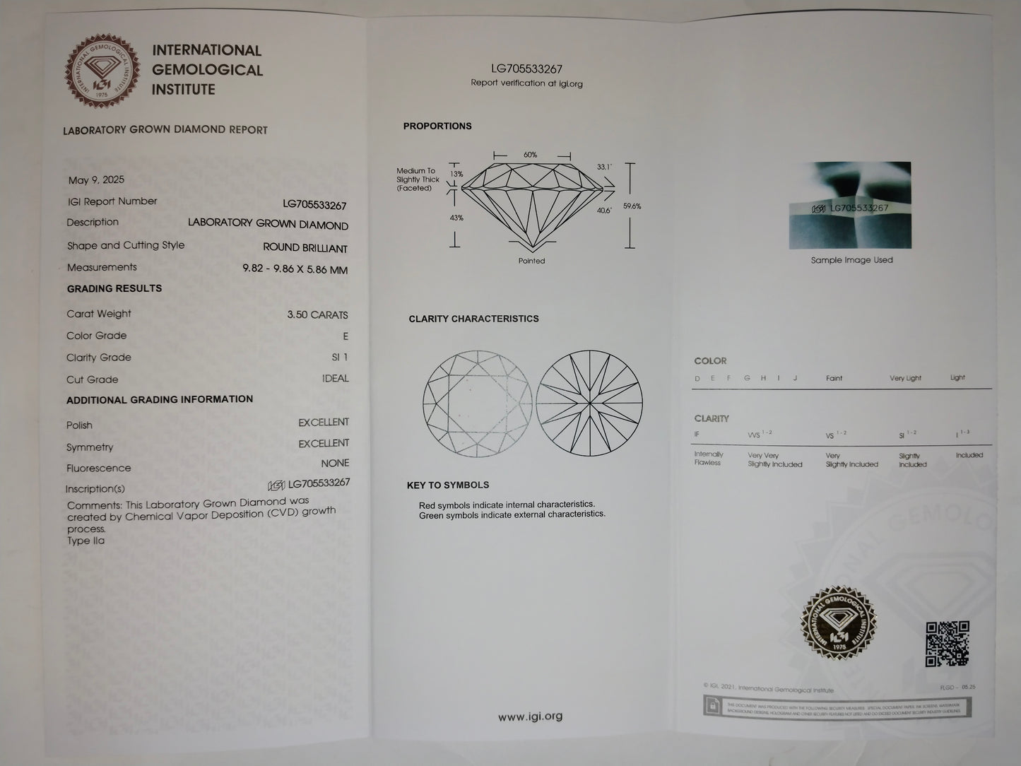 3.50 Carats Lab Grown Diamond 14K Gold Ring