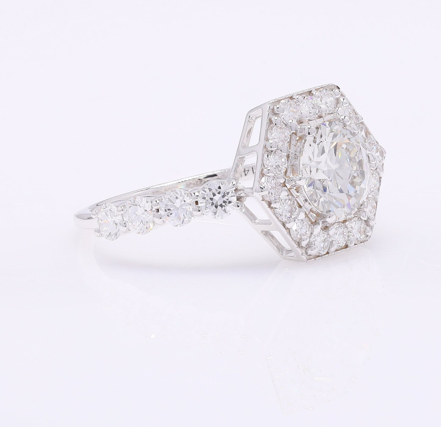 2.11 Carats Lab Grown Diamond 14K Gold Ring