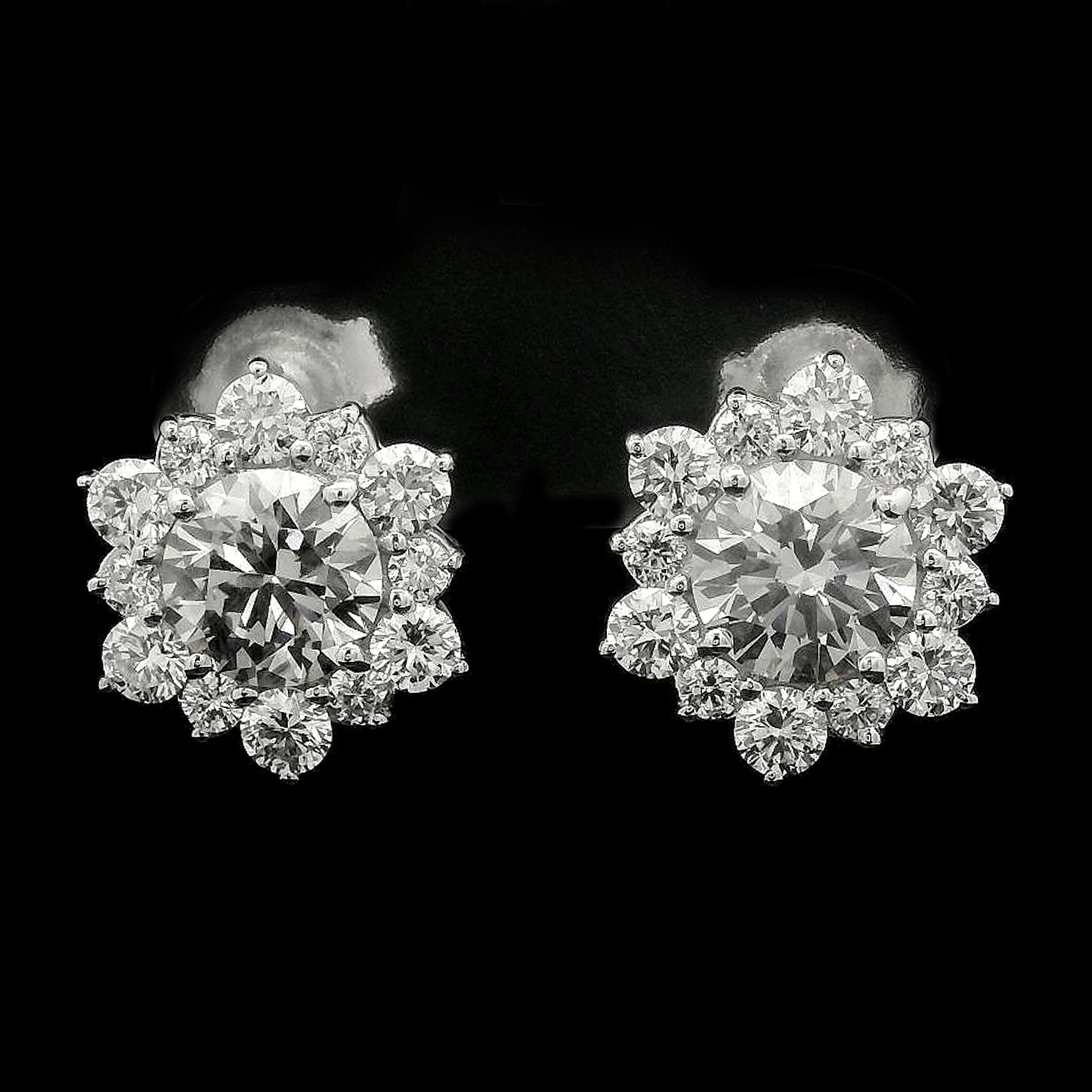 3.49 Carats Lab Grown Diamond 14K Gold Earrings