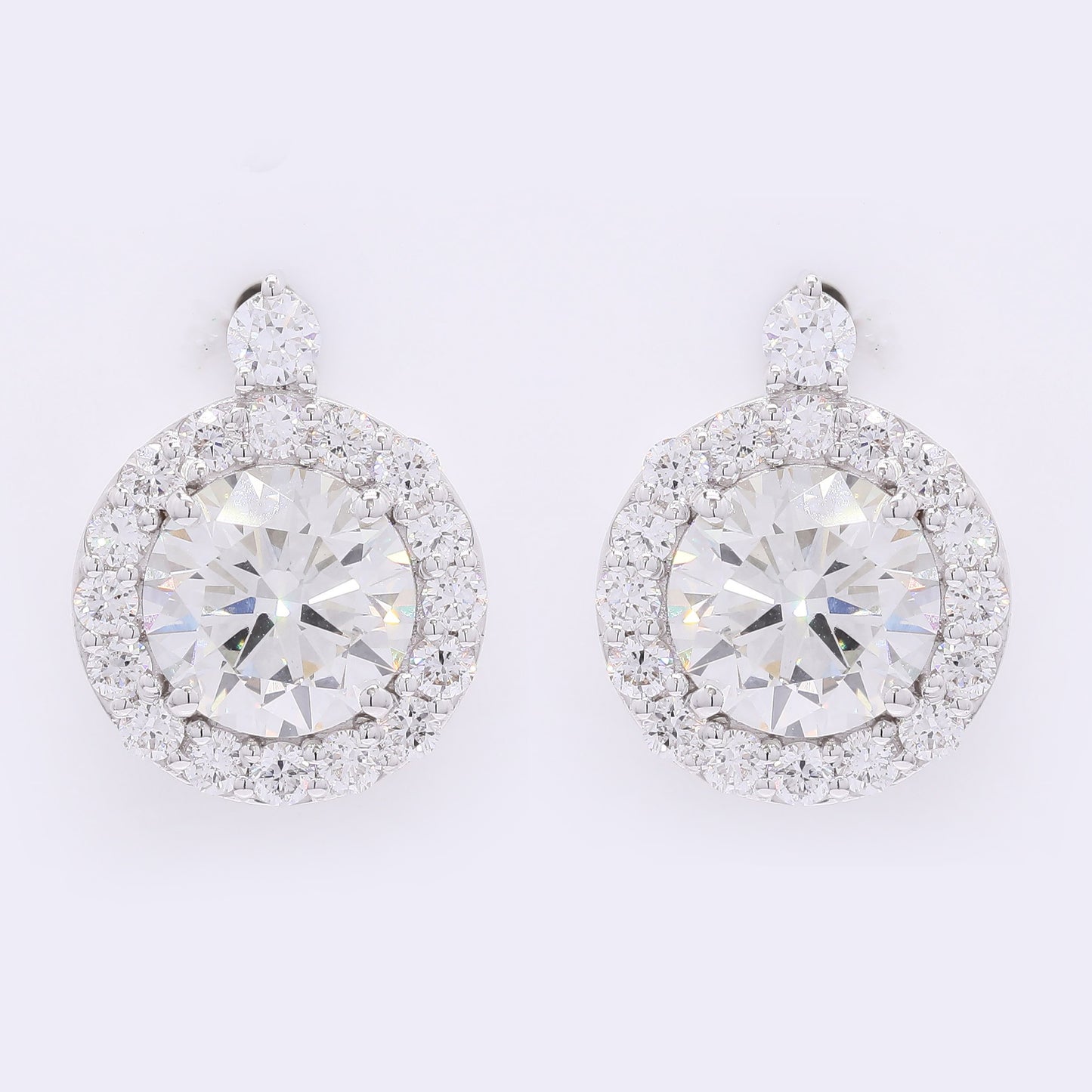 4.57 Carats Lab Grown Diamond 14K Gold Earrings