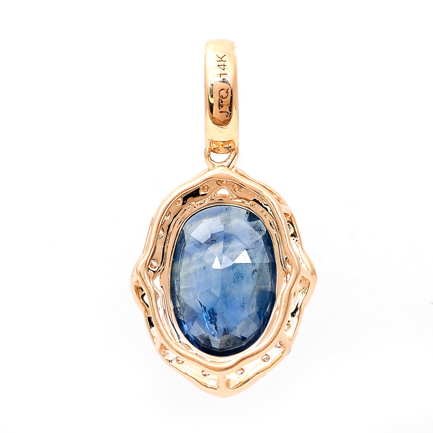 1.85 Ct Oval Mixed Cut Natural Sapphire 14K Gold Pendant