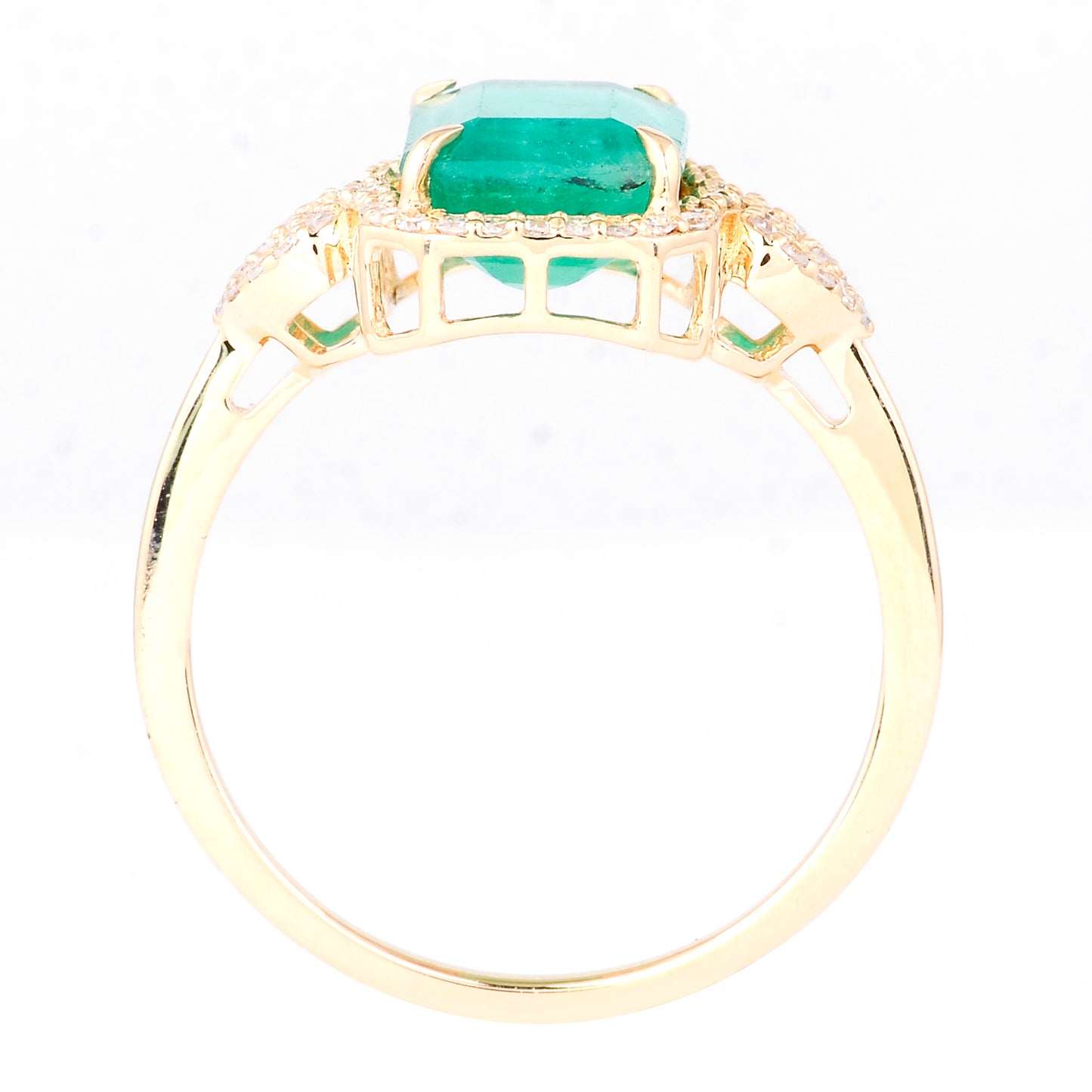 2.48 Ct Octagon Natural Emerald 14K Gold Ring