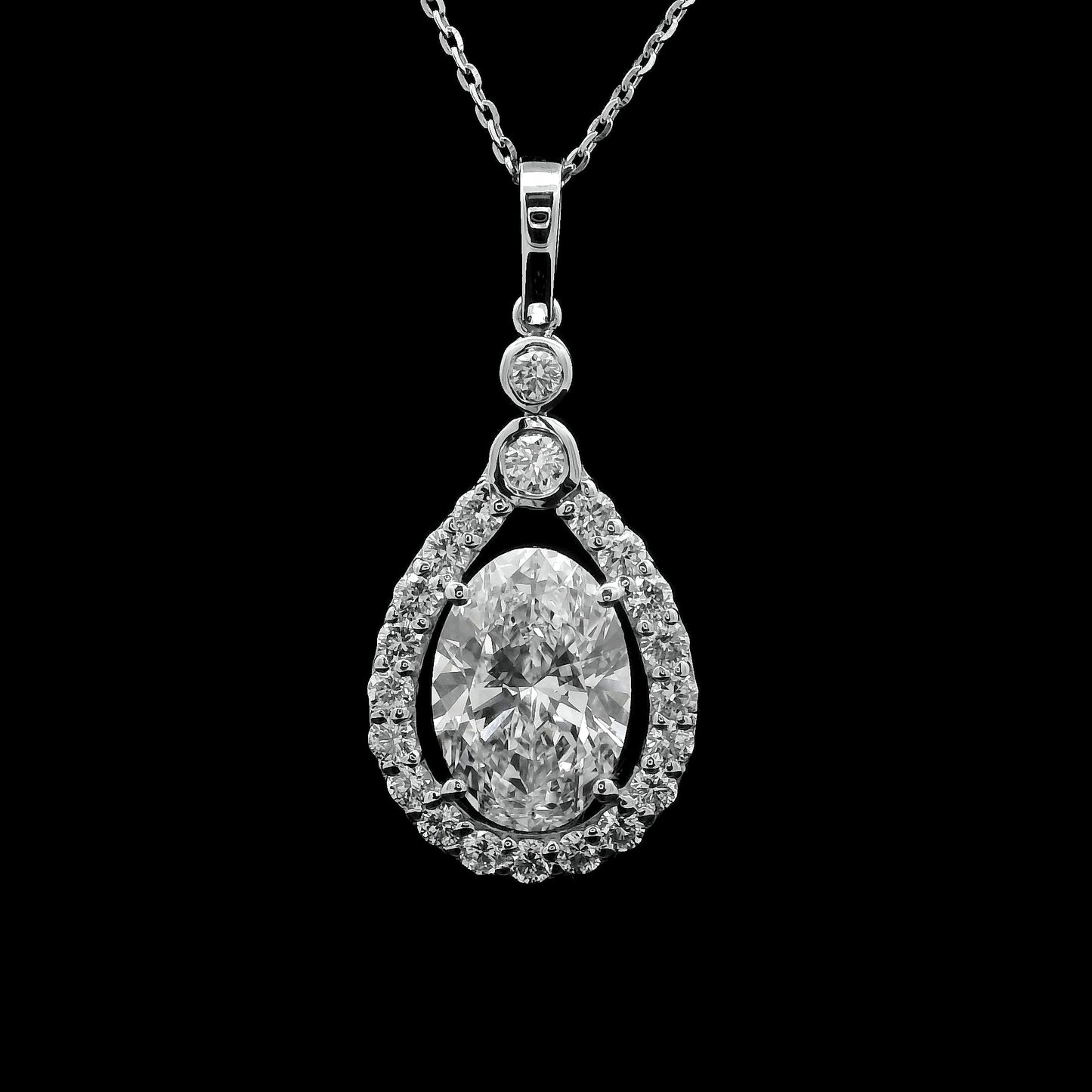 3.21 Carats Lab Grown Diamond 14K Gold Pendant