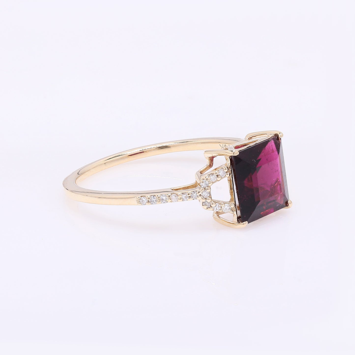 1.50 Ct Square Step Cut Natural Tourmaline 14K Gold Ring