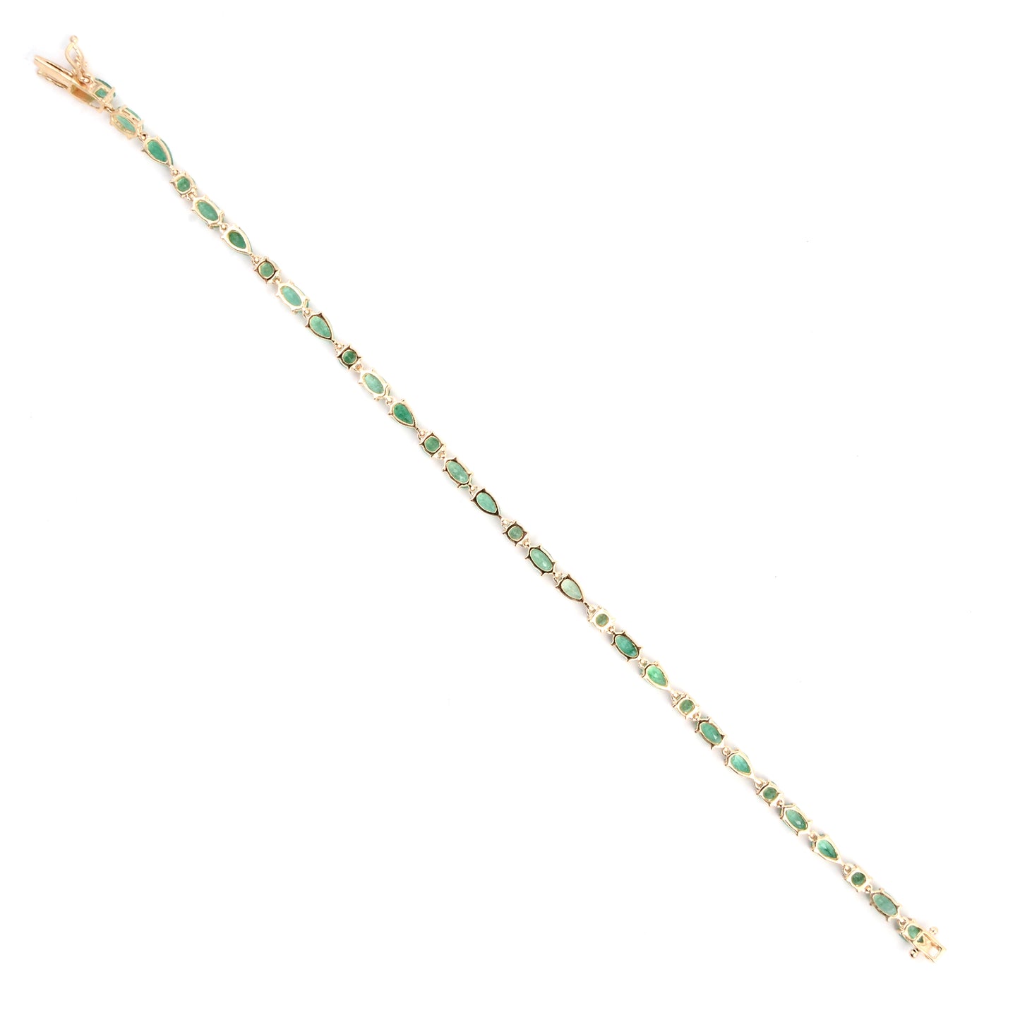 5.35 Ct Oval Emerald 14K Gold Bracelet