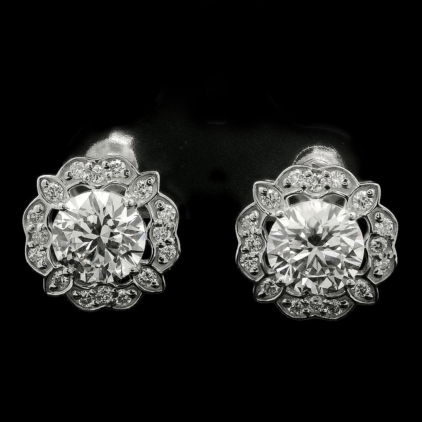 3.43 Carats Lab Grown Diamond 14K Gold Earrings