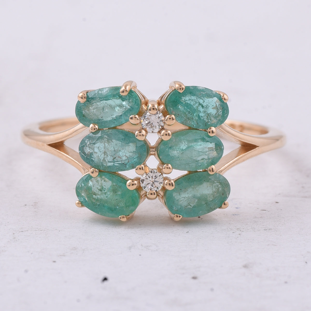 1.26 Ct Oval Natural Emerald 14K Gold Ring