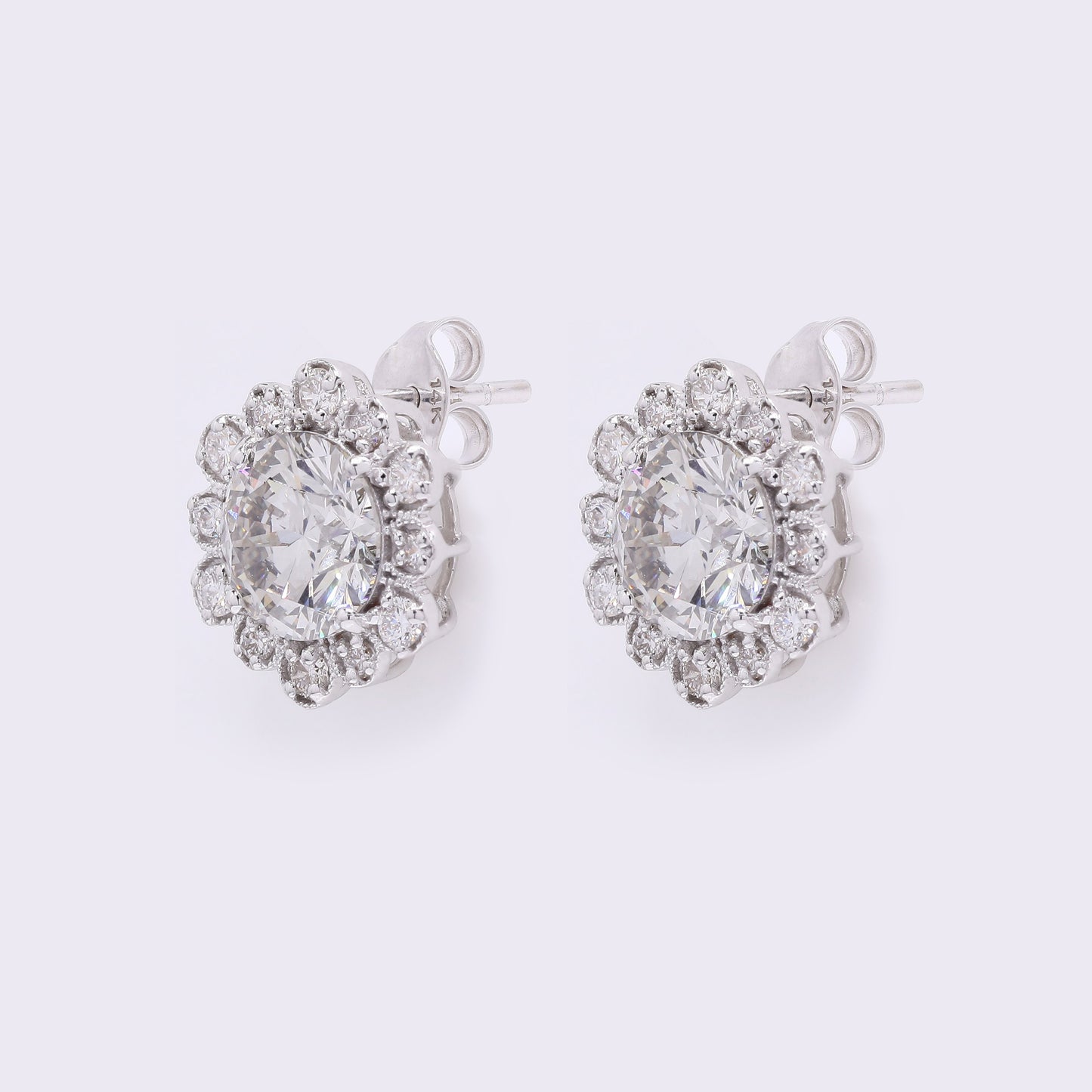 3.67 Carats Lab Grown Diamond 14K Gold Earrings